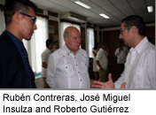 Rubén Contreras, José Miguel Insulza y Roberto Gutiérrez.