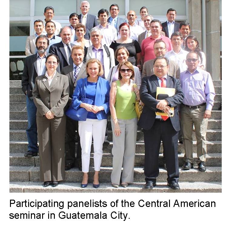 Participating panelists of the Central American seminar in Guatemala City.