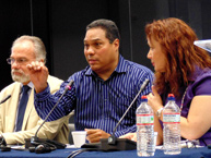 IACHR Chair, José de Jesus Orozco; Professor Eduardo Bonilla Silva; and Commmissioner Rose Marie Antoine, Rapporteur on the Rights of Afro-descendants, at the conference