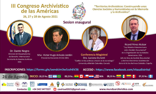 Inter-American Model Law on Document Management is presented at the III Archival Congress of the Americas