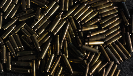 A lot of used bullet casings