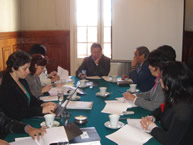 The IACHR delegation at the Foreign Ministry of Bolivia on June 9, 2008