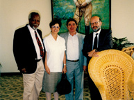 Oliver Jackman, Edith Marquez Rodriguez, Marco Tulio Bruni Celli y Alvaro Tirado Mejía en la sala de protocolo, en Managua, Nicaragua. Crédito: Archivo CIDH