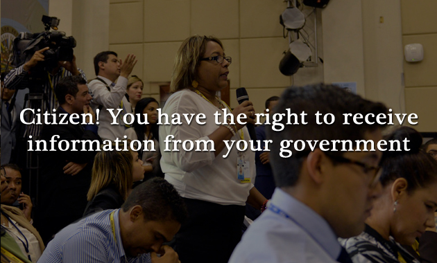 Citizen! You have the right to receive information from your government