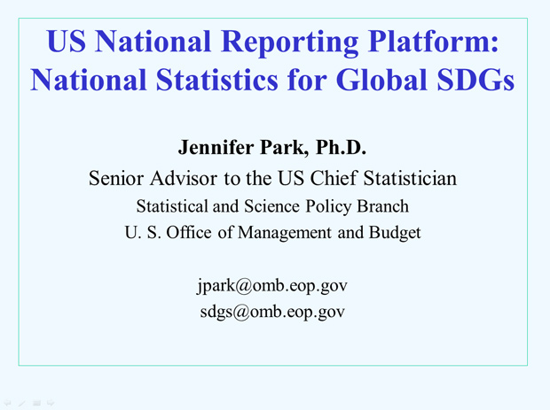 US National Reporting Platform: National Statistics for Global SDGS slide15