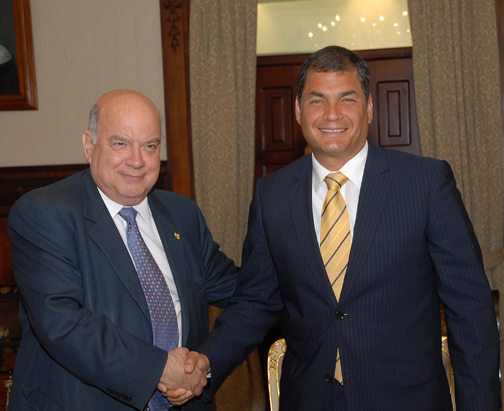 Secretario General Insulza se reúne con el Presidente del Ecuador, Rafael Correa