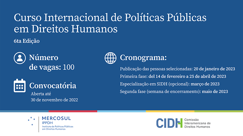 6ª Edição do Curso Internacional de Políticas Públicas em Direitos Humanos