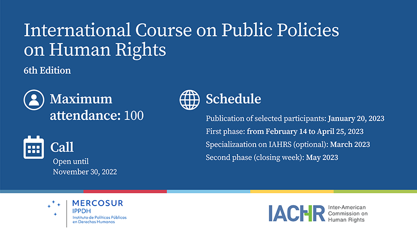 6th Edition of the International Course on Public Policies in Human Rights