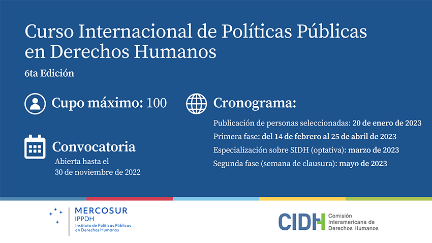 6ta edición del Curso Internacional de Políticas Públicas en Derechos Humanos