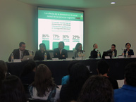 Panel del evento durante la presentación del especialista de la Secretaría de la CIDH