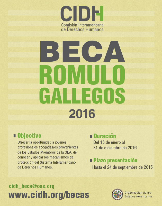 Beca Rómulo Gallegos 2016