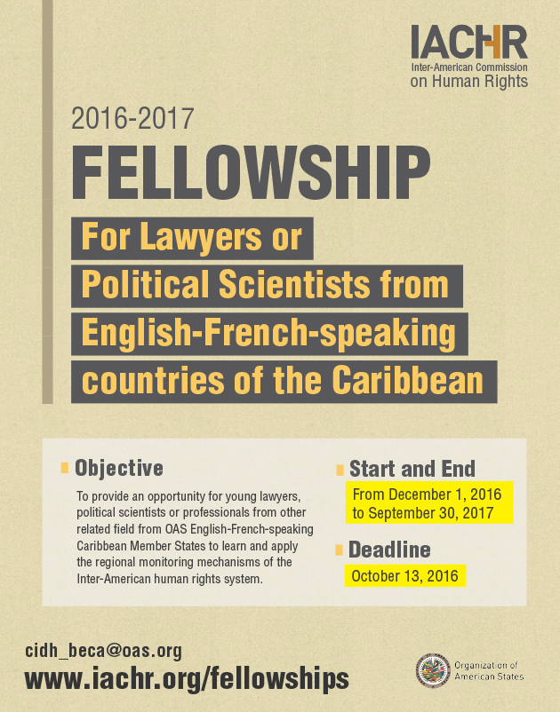 For Lawyers or Political Scientists from English-French-speaking countries of the Caribbean