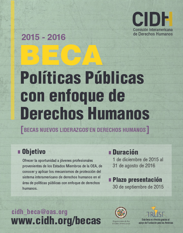 Beca sobre Políticas Públicas con Enfoque de Derechos Humanos desde el Trabajo de la CIDH