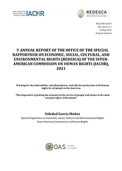 V Annual Report of the Office of the Special Rapporteur on Economic, Social, Cultural, and Environmental Rights (REDESCA)