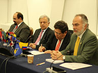 Dr. Javier Zapata Ortiz, President of the Supreme Court of Justice of Colombia, signs the memorandum of understanding