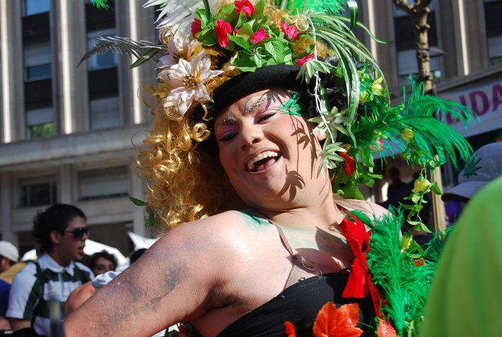 Mujer trans en marcha en Argentina