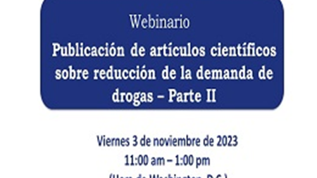 Webinar Publication of scientific articles on drug demand reduction - Part II