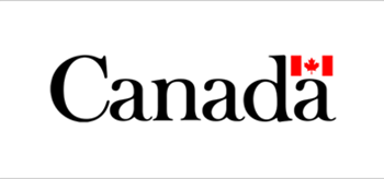 Word Canada with the country flag on the top right corner