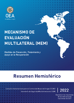 Primera página del documento, logos OEA y CICAD, título, texto