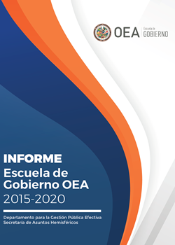 Cover of the report with abstract orange, blue and white forms