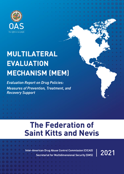 Cover of the Report, color blue, the Americas in white, OAS logo