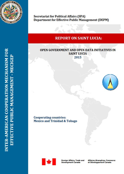 Portada, título del informe, logo OEA, logo Canadá como donante.