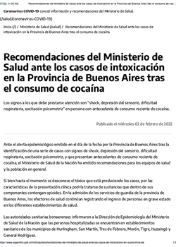 SAT - Adulterated cocaine - recommendations