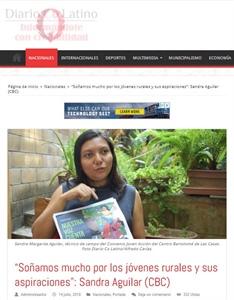 Diario Co Latino: “Soñamos mucho por los jóvenes rurales y sus aspiraciones”: Sandra Aguilar (CBC)