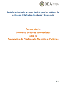 Convocatoria Concurso de Ideas Innovadoras para la Promoción de Núcleos de Atención a Víctimas
