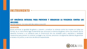 Ley Orgánica Integral para Prevenir y Erradicar la Violencia contra las Mujeres - Ecuador