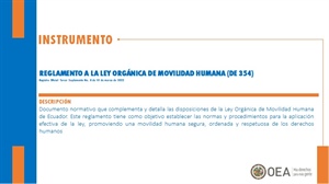 Reglamento a la Ley Orgánica de Movilidad Humana (DE 354) - Ecuador
