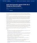 Early Herd Immunity against COVID-19: A Dangerous Misconception/ Johns Hopkins University