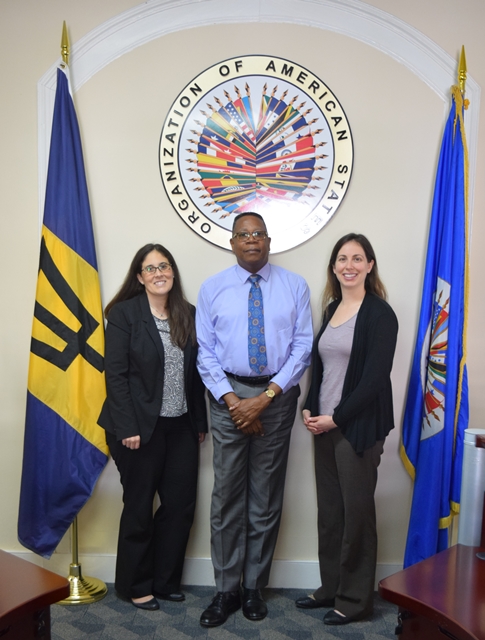 Pan American Development Foundation (PADF), Officials  Ms. Jessica Varat and Ms. Camila Payan  visited, OAS Representative Mr. Francis McBarnette in Barbados Dec 5, 2016(December 5, 2016)