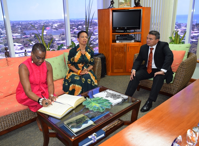 The OAS Assistant Secretary General, paid a courtesy call on the Pro Vice-Chancellor and Principal of the University of the West (UWI), Cave Hill Camps Barbados, Sept 13 2016(September 13, 2016)