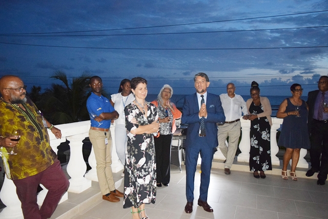 His Excellency Mr. Gustavo Martinez Pandiani, Ambassador of the Embassy of Argentina announce Tango, it is a partner dance which originated along the River Plate, the natural border between Argentina and Uruguay, at the OAS 70th Anniversary Celebration 2018, at the IADB Barbados Office, October 5th 2018(October 5, 2018)