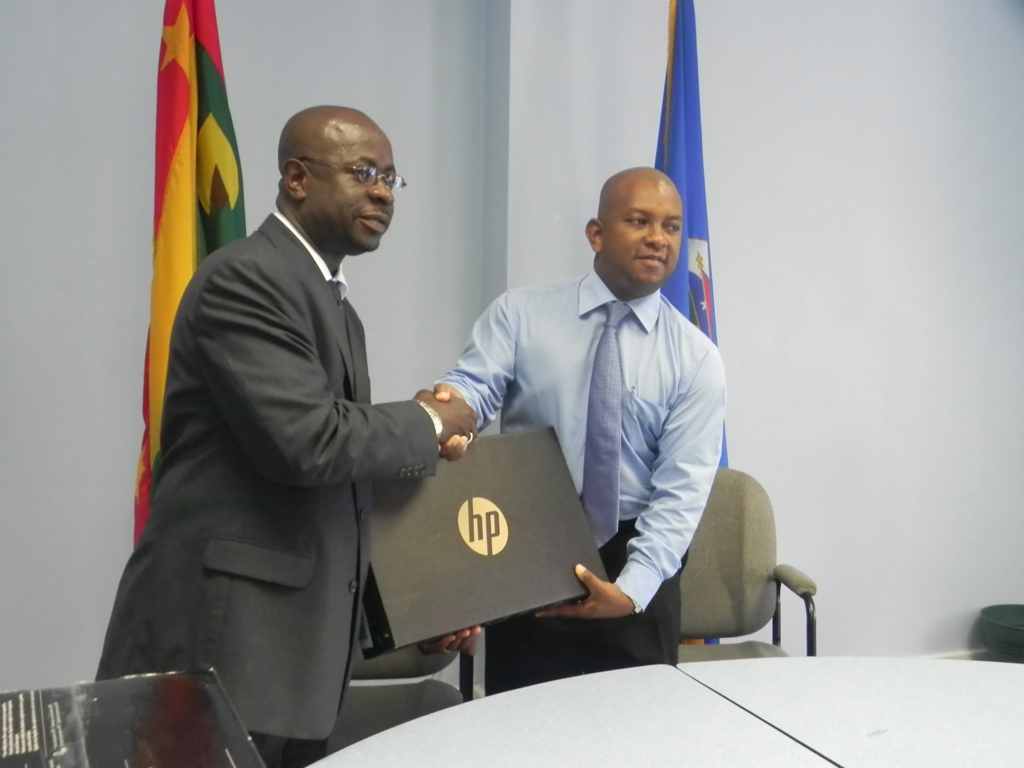 OAS hands over computer equipment to the Grenada Energy Unit as a part of its commitment to support Caribbean member states of the OAS under the Caribbean Sustainable Energy Programme