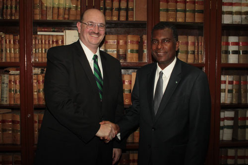 Minister of Immigration, the Honorable Fred Mitchell, held a meeting with the United States Chargé d’Affaires, John Dinkelman in the House of Assembly meeting room on June 13, 2012.  It was the first official meeting between the United States’ top representative in The Bahamas and the new Administration.  The meeting provided an opportunity to discuss key bilateral issues facing the United States of America and the Commonwealtchell(July 13, 2012)