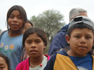 Guaraní indigenous children at a school located on an hacienda in the Bolivian Chaco