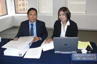 Fellowship recipients and interns take minutes during the 140th period of sessions, October-November 2010