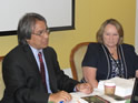 The UN Special Rapporteur on the Situation of Human Rights and Fundamental Freedoms of Indigenous People, James Anaya, and the IACHR Rapporteur on the Rights of Indigenous Peoples, Dinah Shelton, at the training seminar.
