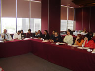 The IACHR delegation in a meeting with nongovernmental organizations in Mexico City, on August 25, 2005