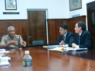 Durante la visita, la CIDH tuvo una reunión con el Comisionado de la Policía, Contra Almirante Hardley Lewin