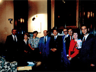 La delegación de la CIDH en reunión con el Presidente de Perú, Alberto Fujimori. Crédito: Archivo CIDH