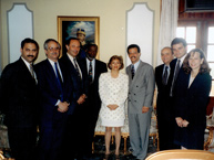 Miembros de la CIDH y Personal de la Secretaría con el Presidente de la República Dominicana, Leonel Fernández Reyna. Crédito: Archivo CIDH